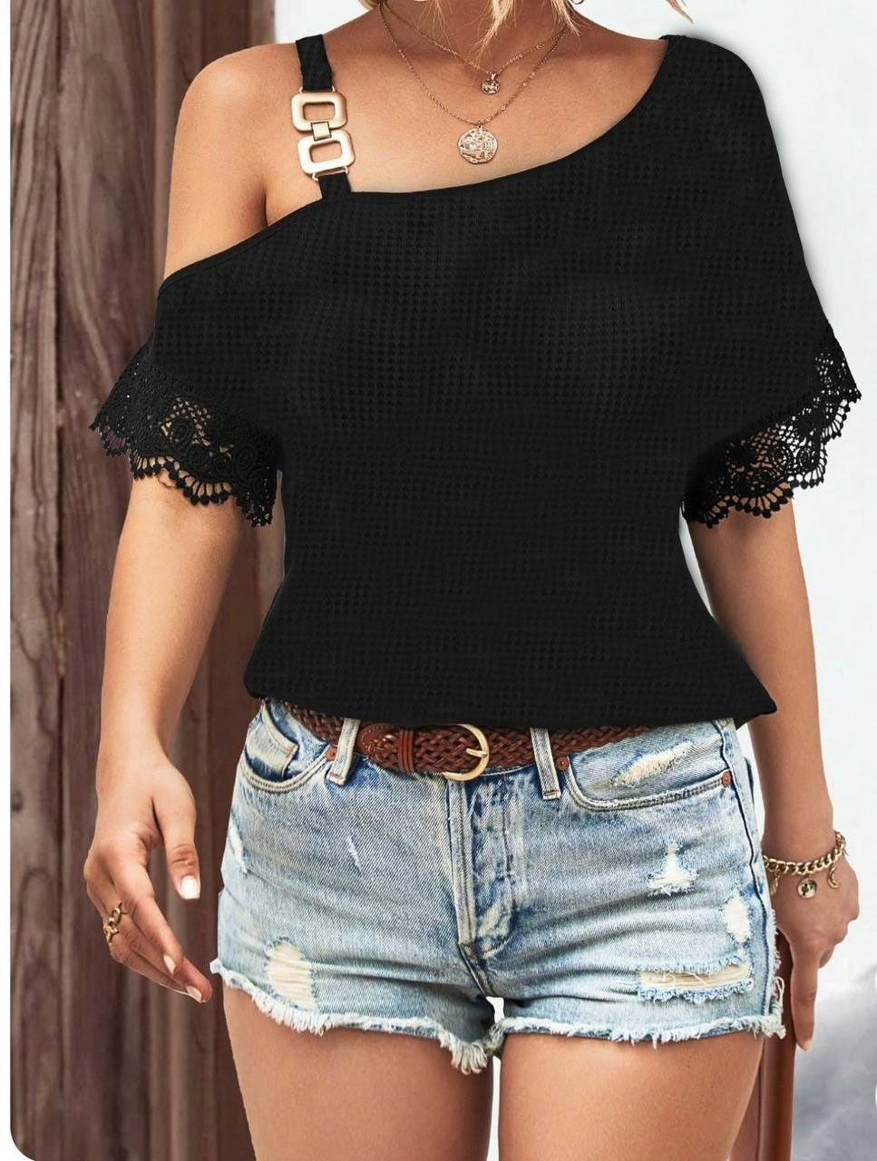 تیشرت مجلسی سرشانه سگک دار