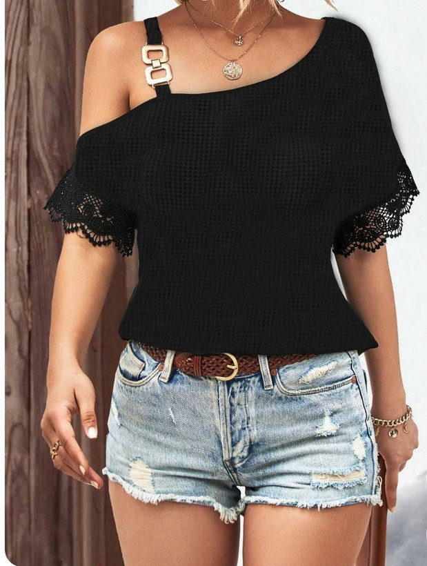 تیشرت مجلسی سرشانه سگک دار